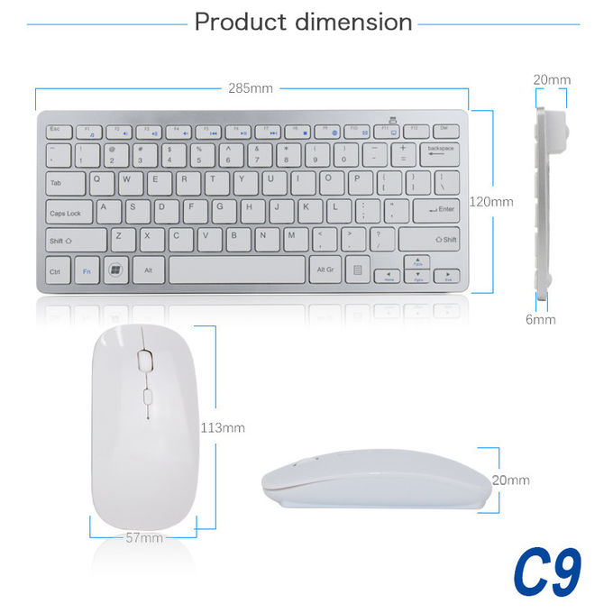 Full Size Wireless Keyboard Mouse Set , Stylish Keyboard And Mouse Combo
