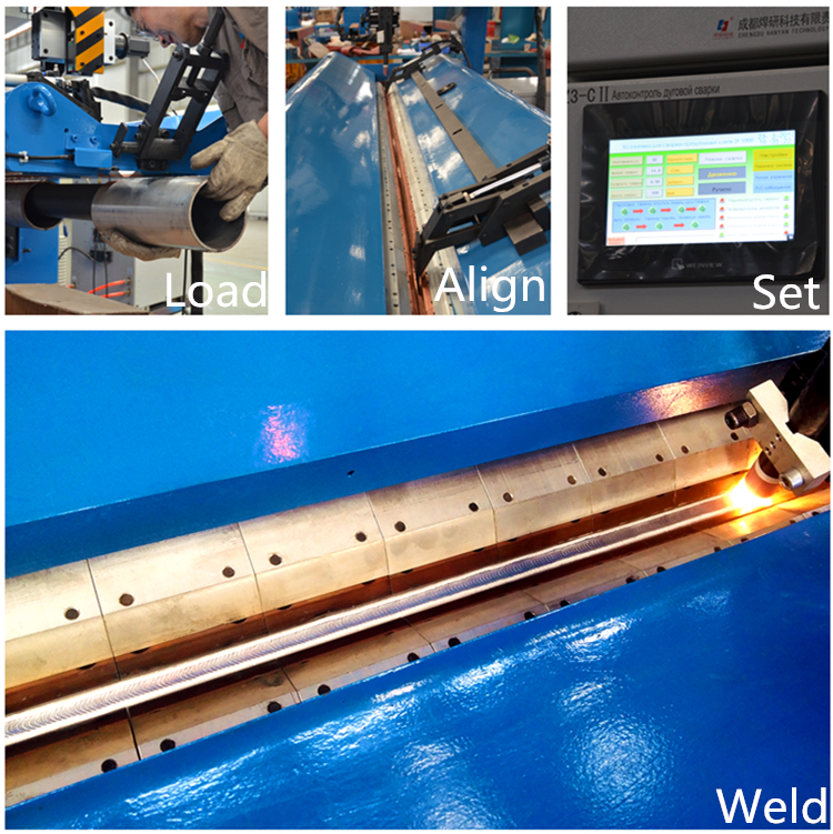 Automatic Zinc Coated Chimney Longitudinal Seam Welder 115 - 700mm Welding Diameter Customizable