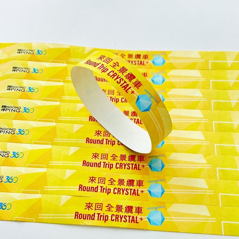 Sequential Numbering Tyvek Wristbands Waterproof Full Color Printing With Custom Logo
