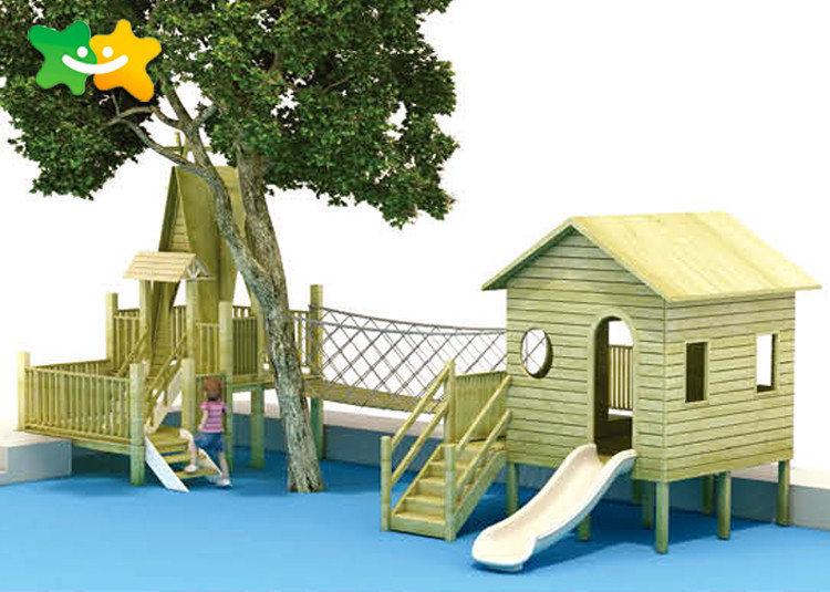 Customized Wooden Playground Slide , Childrens White Wooden Slide Pe Board