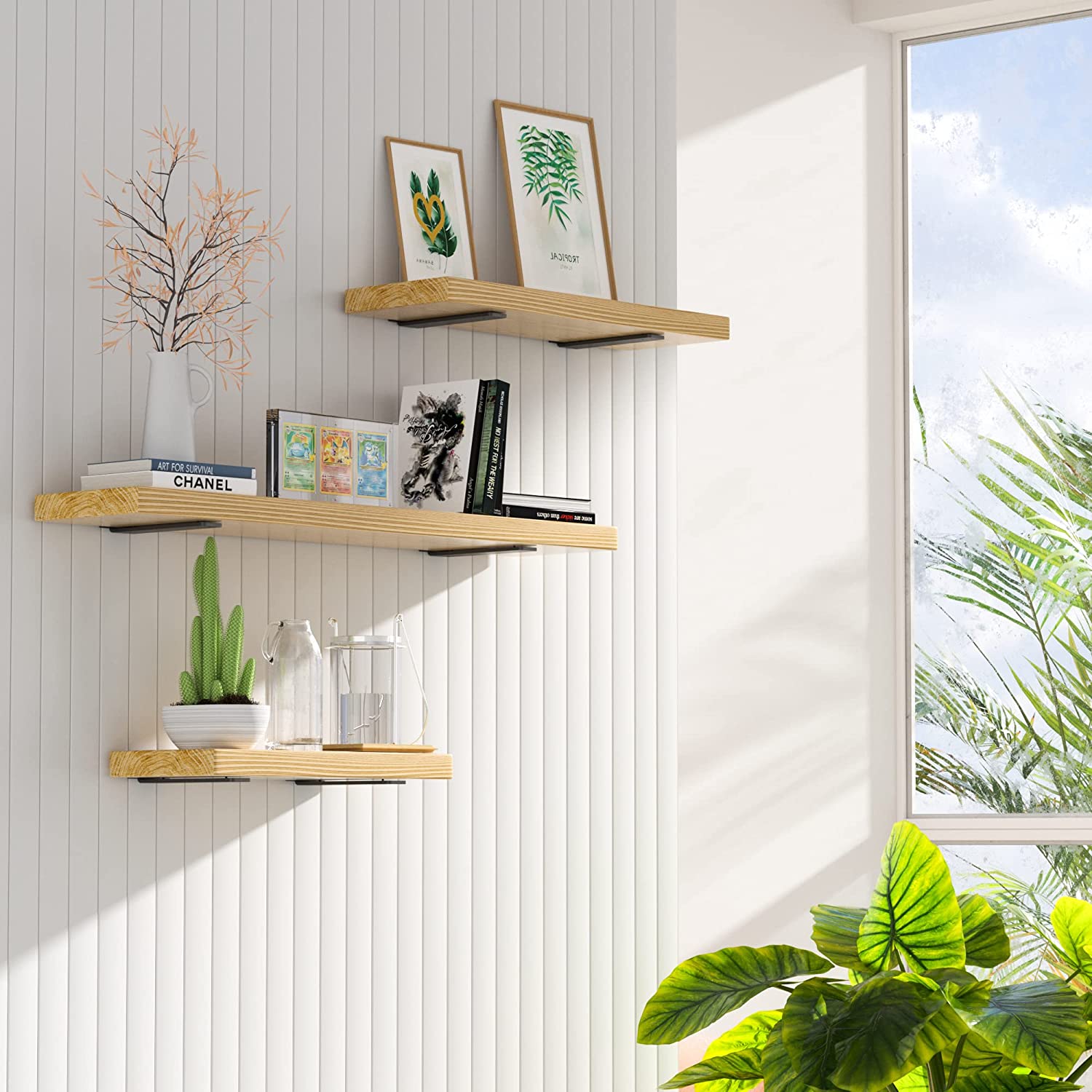 8 Inch Black Metal L Brackets Hidden Brackets for Floating Wood Shelves Tolerance 0.02