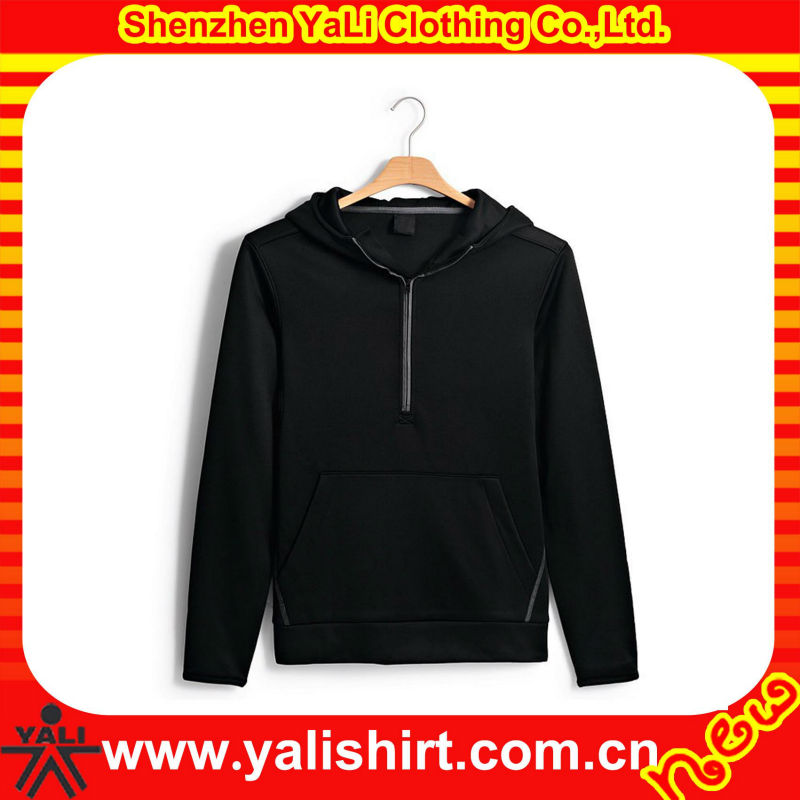 Fashion high quality solid color kangaroo pockets cotton casual 3/4 zip front xxxxl hoodies woman