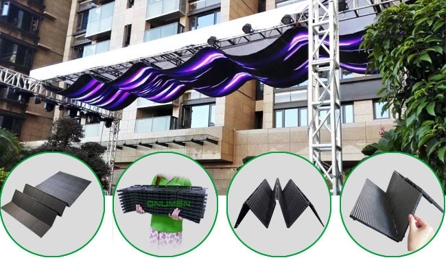 30-120 HZ Flexible LED Curtain Display Wall Mounted P8 RGB LED Panels For Stage