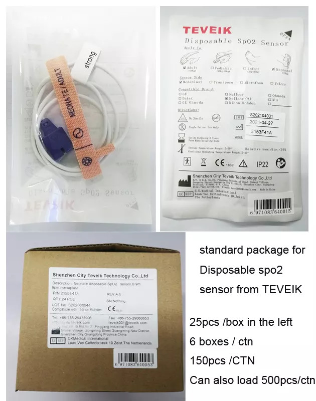 DB 7 Pin Adult Disposable Spo2 Sensor For BCI Patient Monitor , Microfoam Material