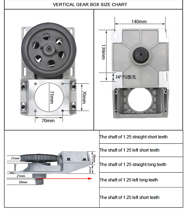 Gearbox Integrated on CNC Router Output Speed 14-280rpm Precision Casting Design