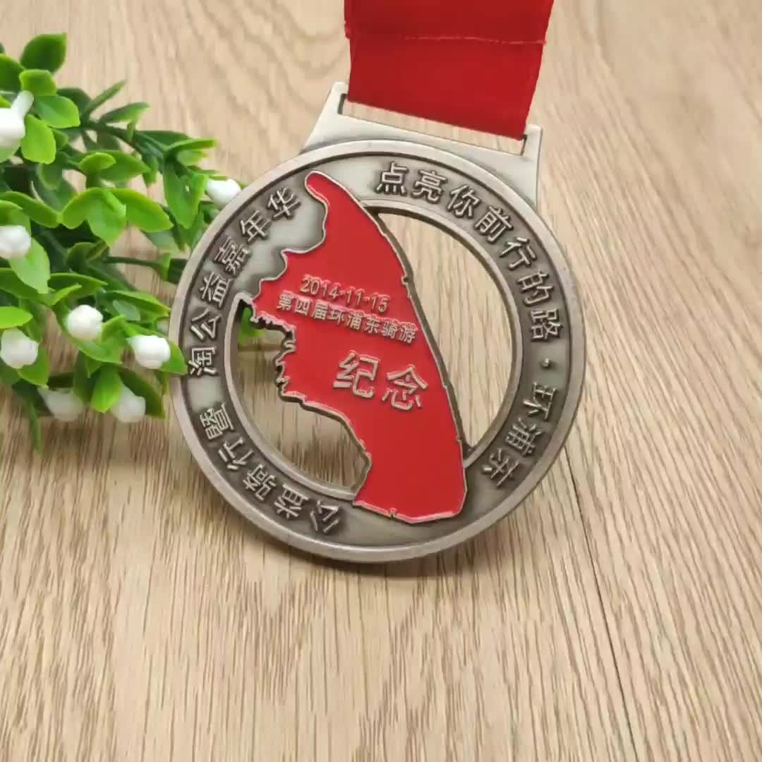 Wholesale Custom Medal Logo Medallion Soft Enamel Gold Silver Marathon Running Custom Metal Sport Medal