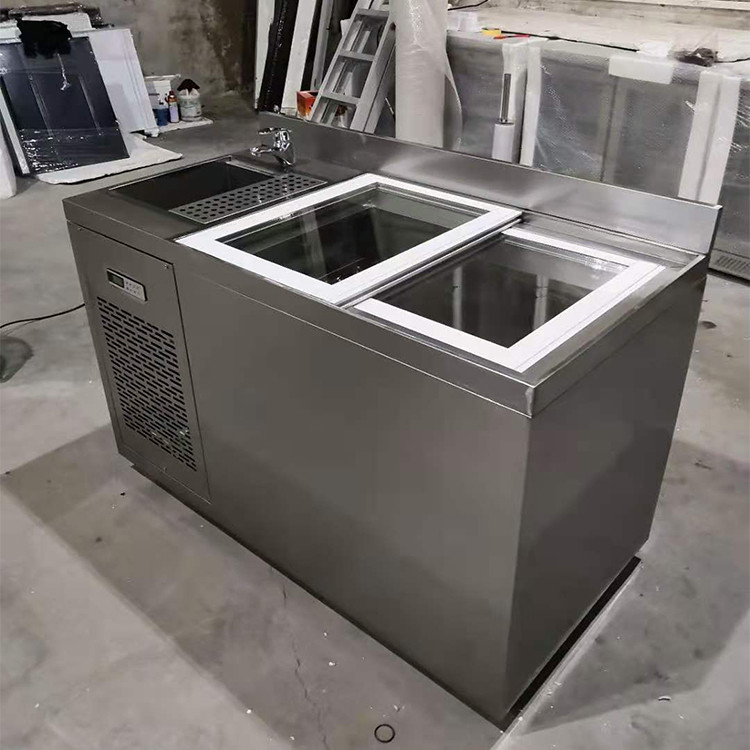 1.5m 5ft SS Undercounter Refrigerator With Sliding Door