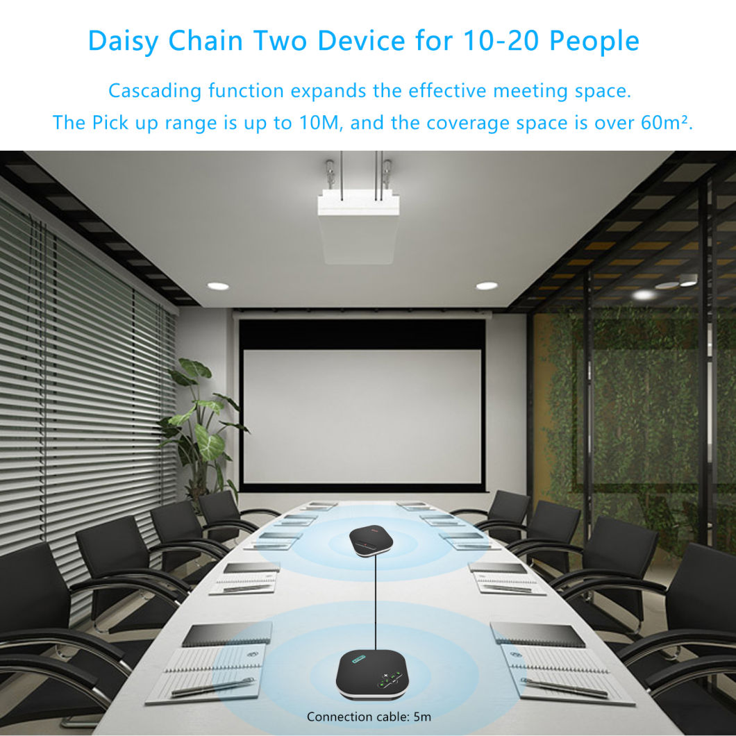 Softphone Bluetooth Conference Speakerphone For 20-60M2 Room