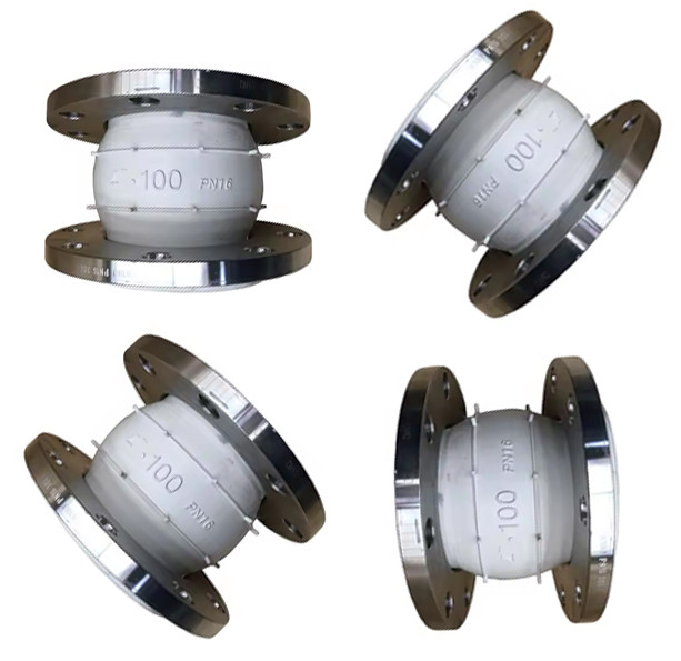 DN50 PN6 Food Grade Single Ball Flanged Rubber Flex Connectors Expansion Joint