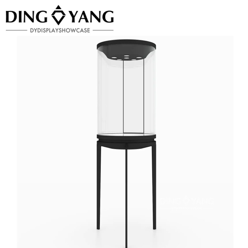 Modern Fashion Style Tall Round Jewelry Display Case No Installation And Can Be Used Directly