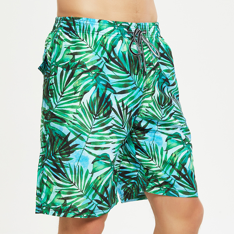 Summer Male Floral Swim Shorts with Breathable Comfortable Function and Back Pockets