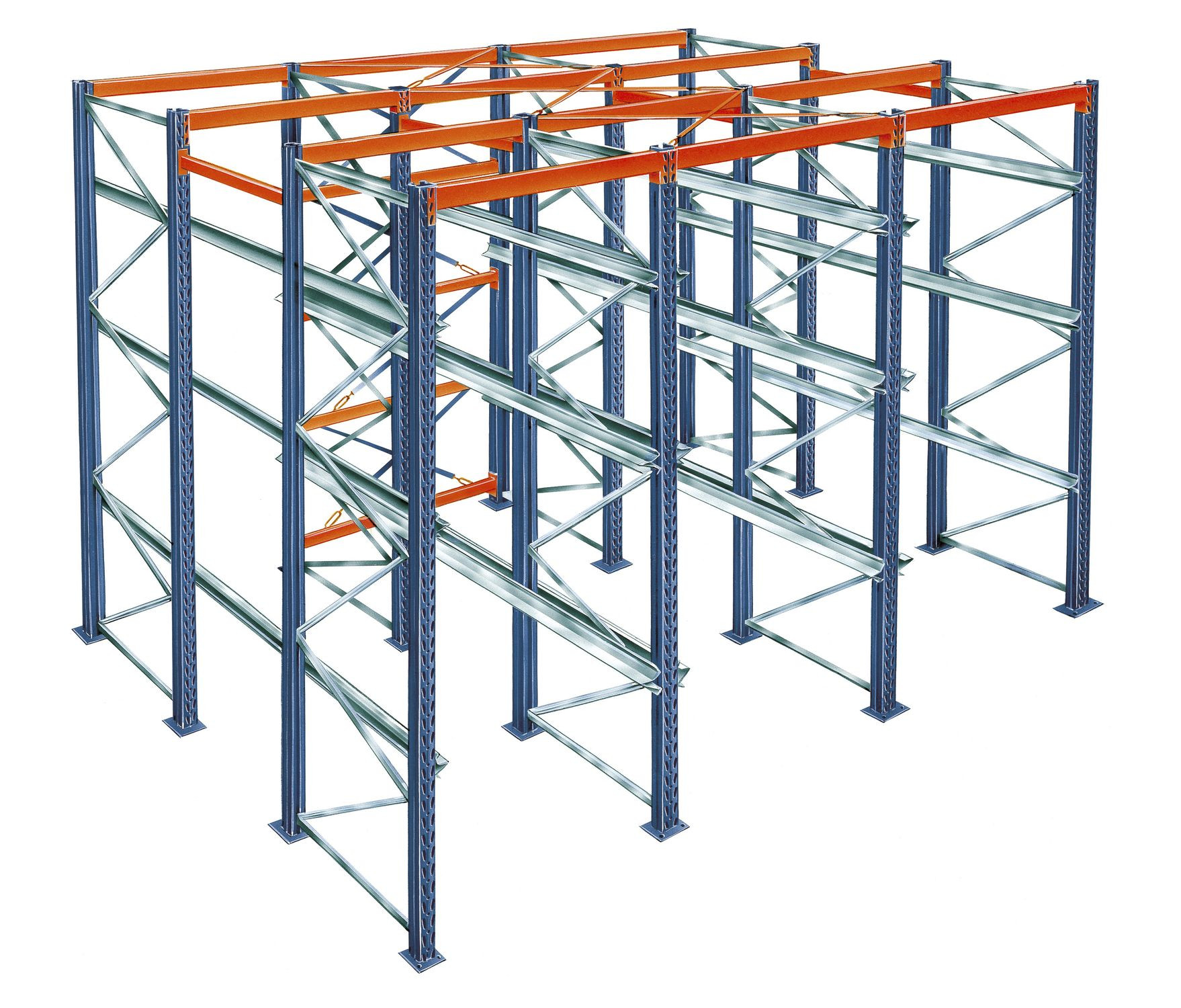 Heavy Duty Warehouse Metal Storage Drive In Pallet Rack