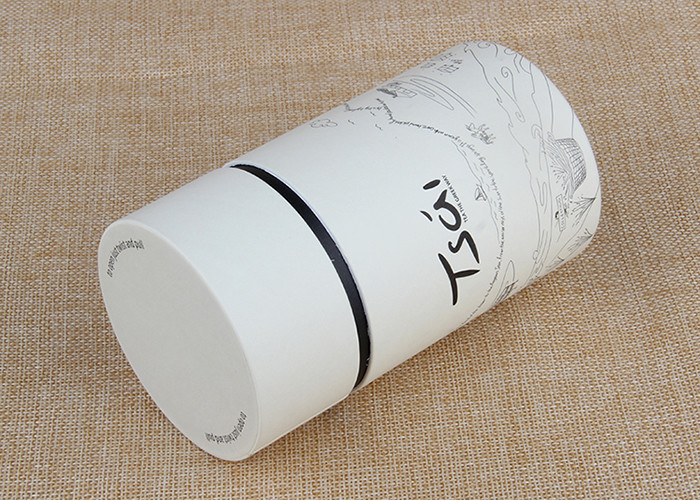 Food Package Tea Paper Tube Packaging Flat Top / Bottom Canister Custom Paper Tubes