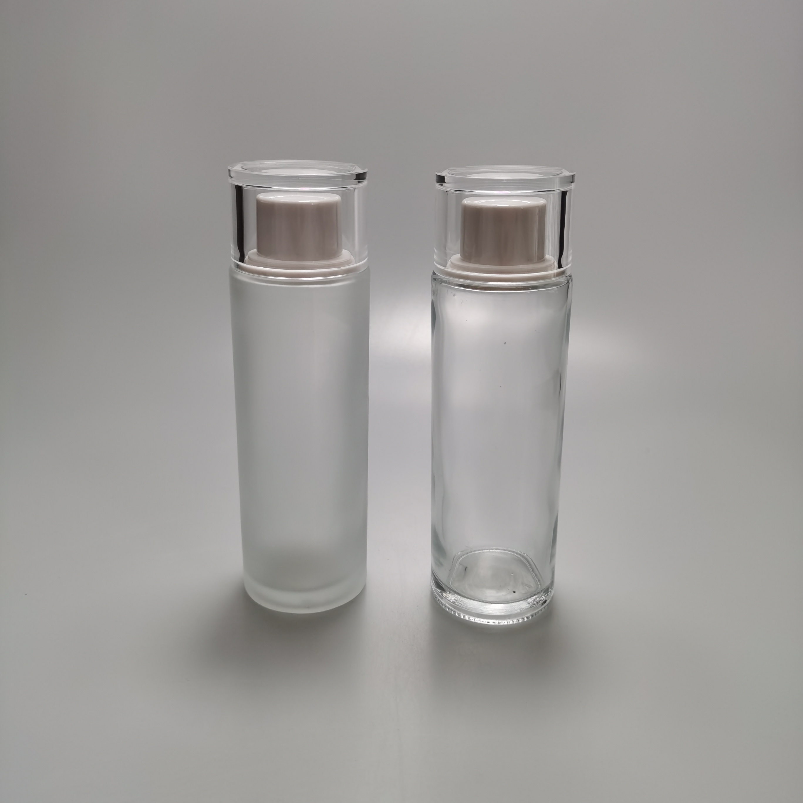 Glass Collar 100ml 150ml Frosted Cylinder Toner Bottle with Cap Body Material Glass