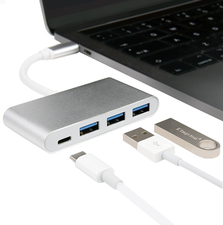USB-C Hub Type-C to Usb 3.0 * 3 + Type-C Female Port Adapter Type-c Adapter