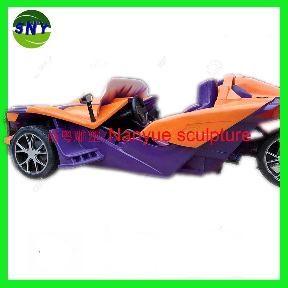 cartoon statue super car model multi-color fiberglass as decoration statue in shop/ mall /event
