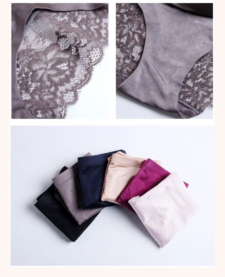 Hemp Lace Ladies Underwear Panties Sexy Seamless Knitted Ice Silk