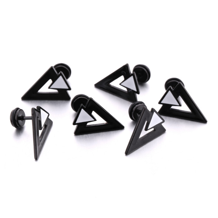New arrival fashion double triangular design korea stud earrings