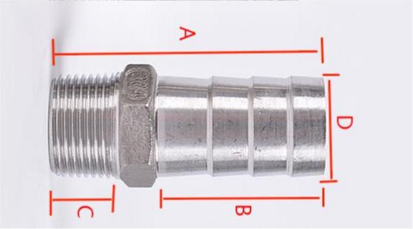 Silver RTS Stainless Steel 201 304 Pipe Fittings Hex Nipple Hose Nipple for Domestic