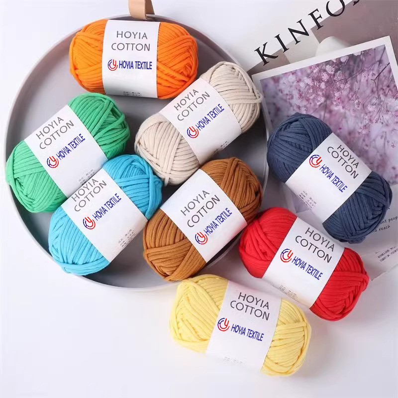 70% Cotton 30% Nylon Core Tape Yarn For Crafting And Crochet Beginners