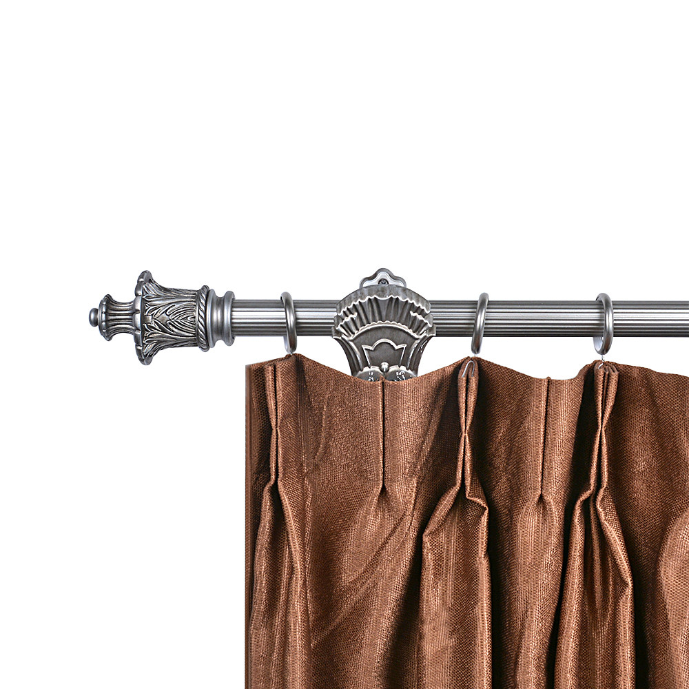 Adjustable Length Aluminum Curtain Rod Set Curtain Finial Home Accessories