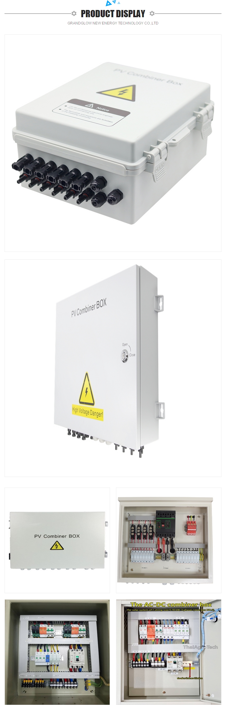 22 in 3out 1000vdc Qibu 1kw 2kw 3kw 5kw 10kw Solar Input Pv Junction Combiner Box Monitoring with Lightning Arreste Connector