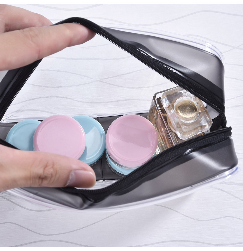Unisex Zippered PVC Carry On Cosmetic Makeup Bag