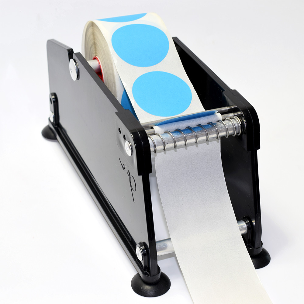 Small roller label dispenser label stripping holder for small business