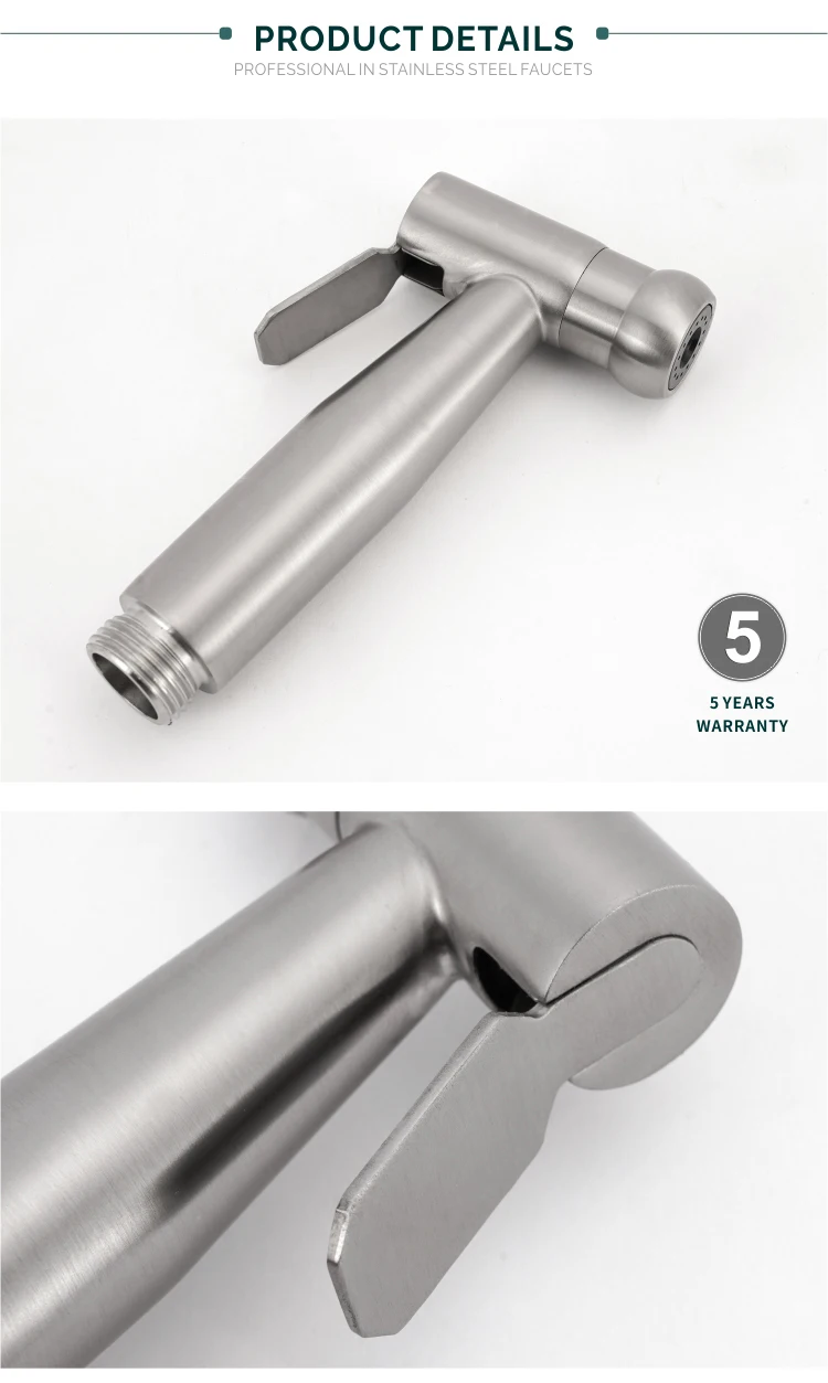 Sustainable 304 Stainless Steel Bathroom Toilet Bidet Faucet Sprayer Handheld Sprayer