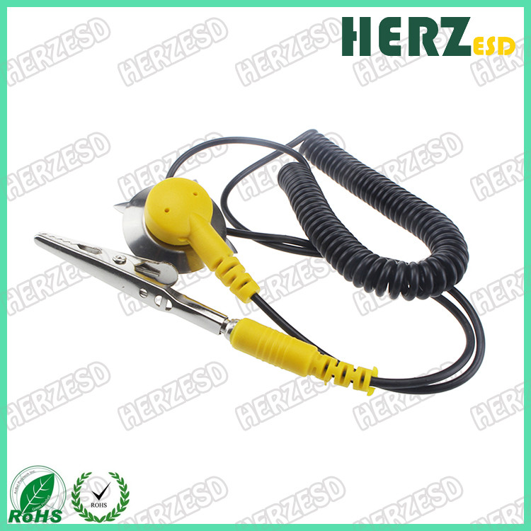 Safety Antistatic Black PU Grounding Cord For ESD Wrist Strap Or Rubber Mat