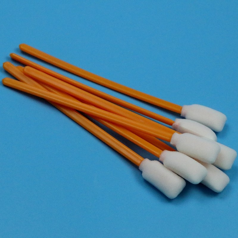 5" Lint Free Rectangular Foam Swab Orange Stick Inkjet Printer Cleaning Foam Swab For Cleanroom