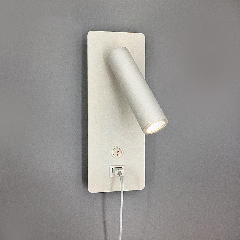 Modern minimalist 5V USB adjustable bedside wall lamp hotel headboard reading lamp bed board reading light