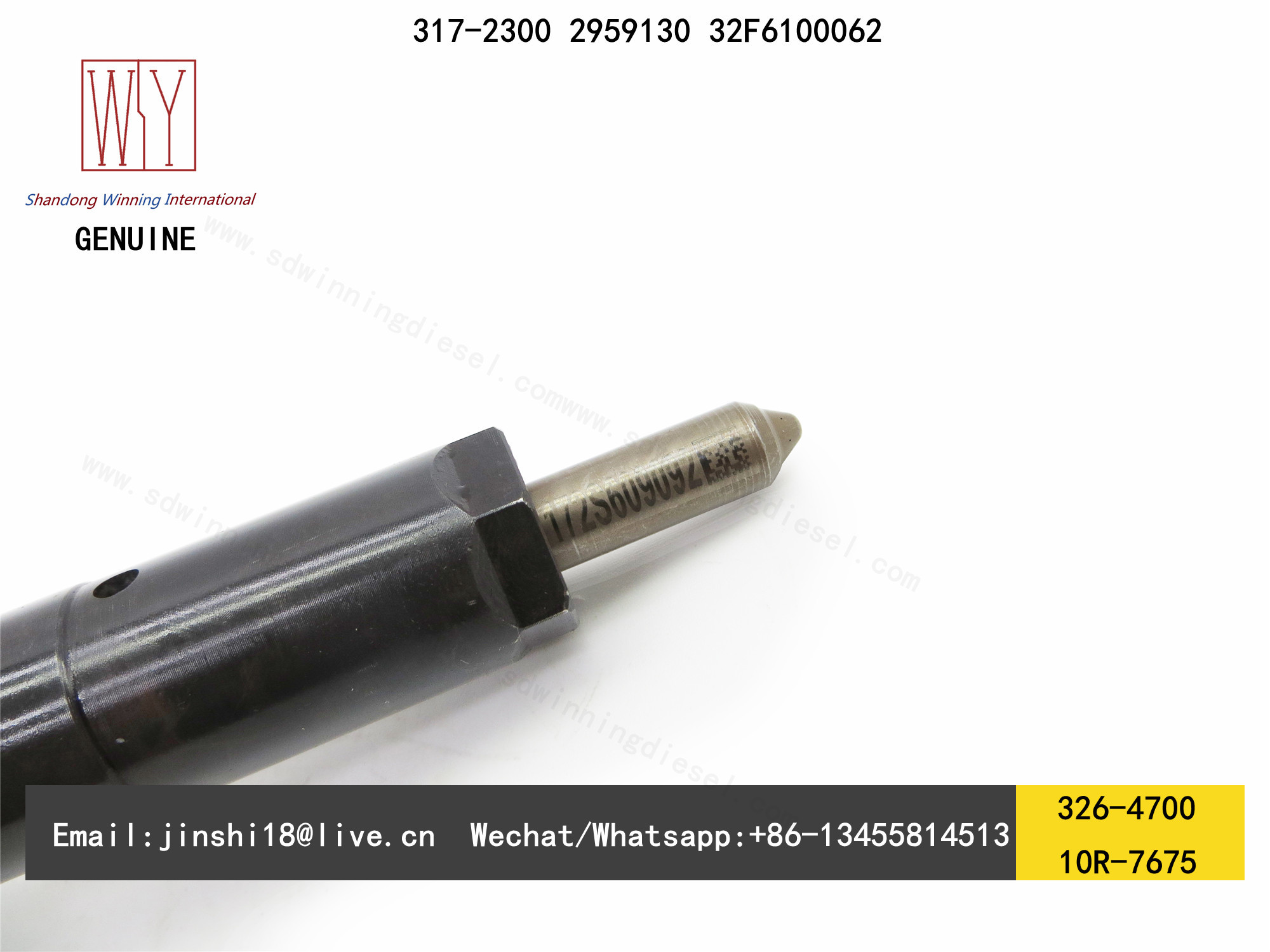 CATERPILLAR GENUINE AND NEW DIESEL C6 C6.4 FUEL INJECTOR 326-4700, 317-2300, 2959130, 32F6100062, 10R-7675 FOR 320D EXC