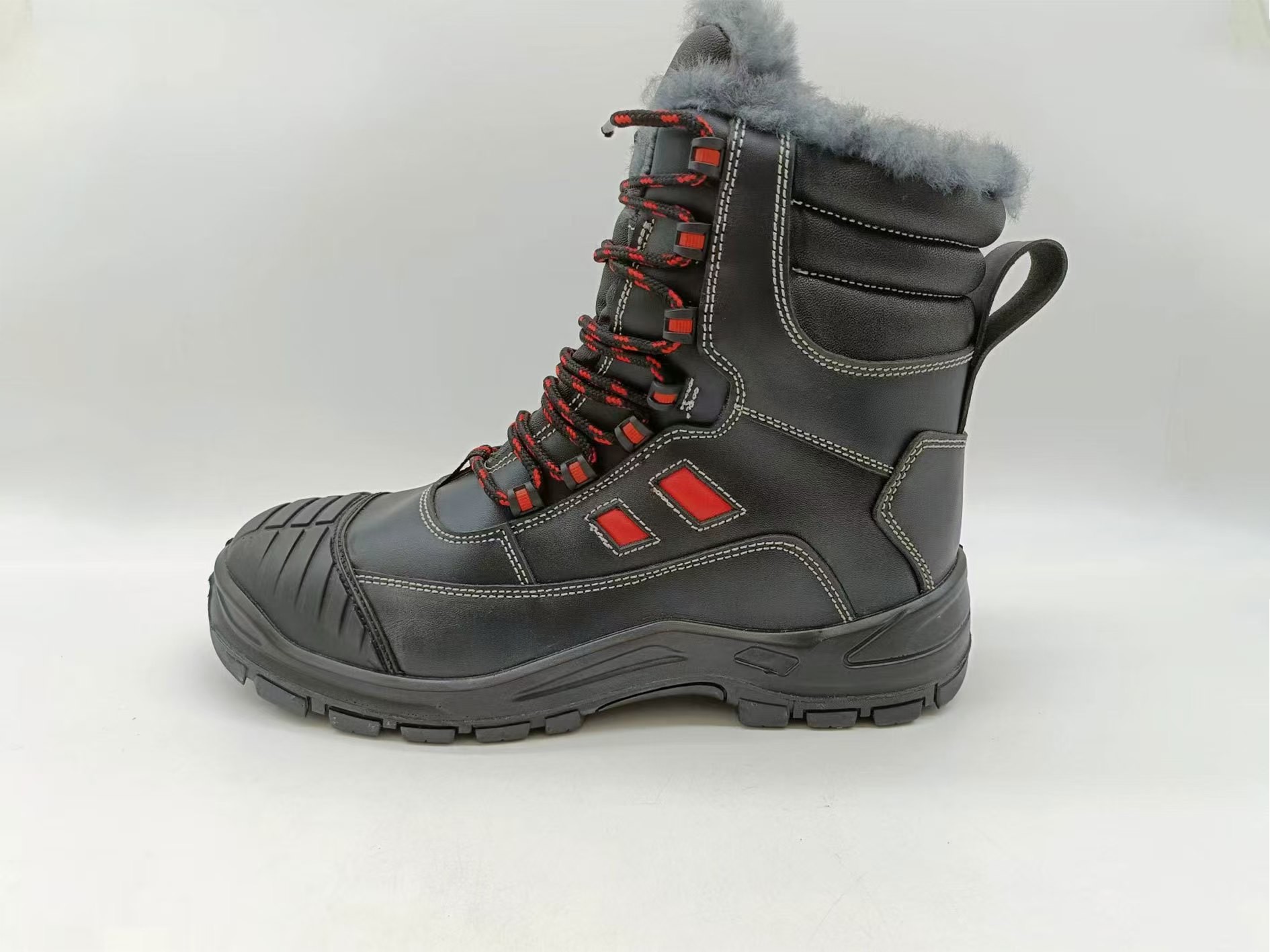 Durable Leather Work Boots Steel Toe High Top Winter Boots