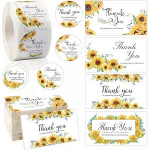 China 1.2 1.5 Inch Luxury Sticker Labels Printing Thank You Business Stickers Heart 500 Piece on sale