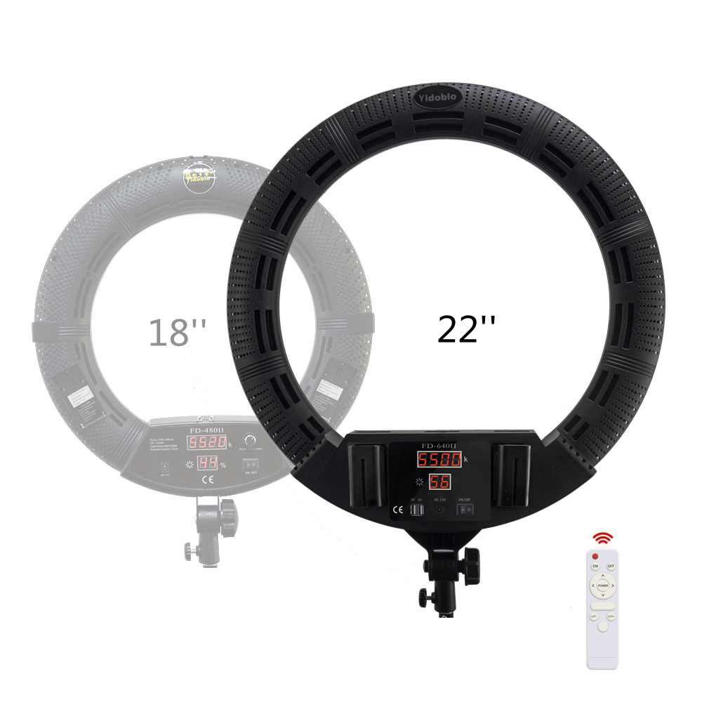 100w 22 Inches Ring Light With Remote Controller 3200k-5500k Battery Support