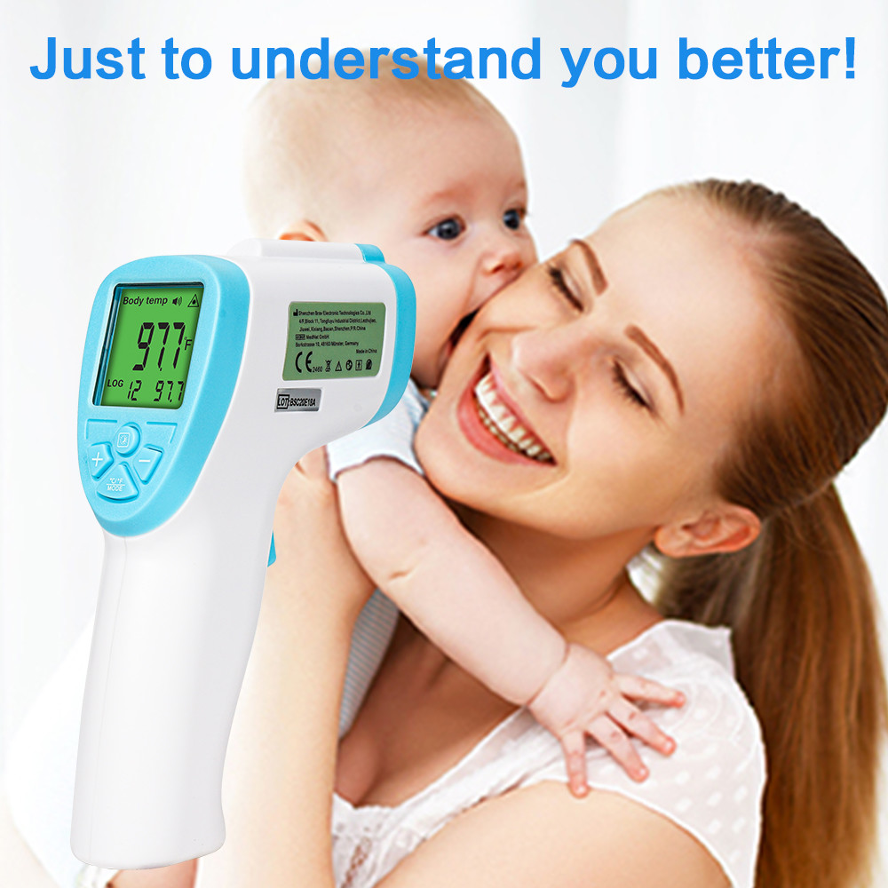 Non Contact Skin Body Digital Infrared Thermometer Smart LCD For Kids Adult