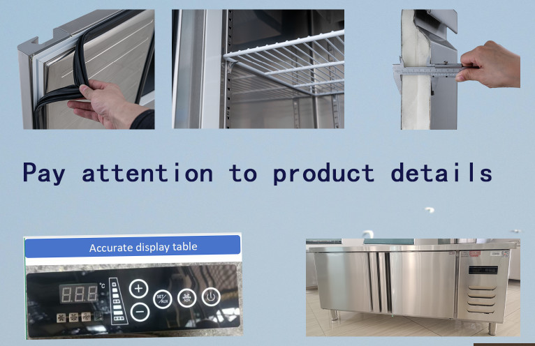 Power Saving Commercial Restaurant Freezer Energy Efficient 2 Door Worktop Freezer