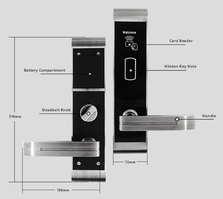 Modern Smart Digital Front Door Lock , Remote Control Electronic Home Locks