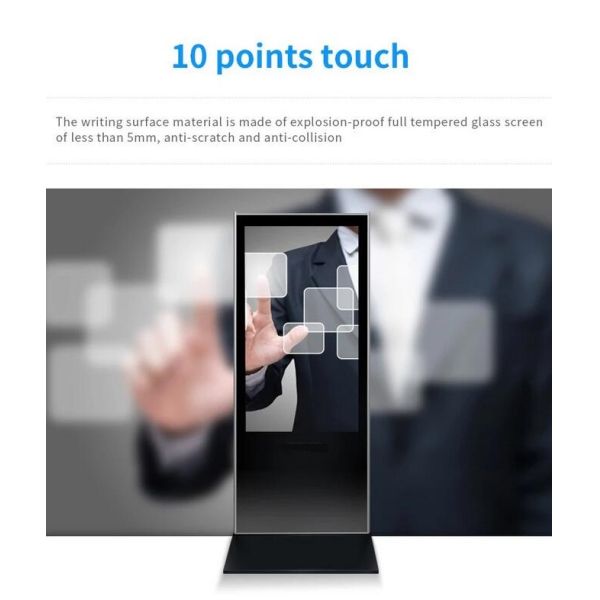 Indoor Floor Standing LCD Advertising Display Customized Size Touch Screen Interactive Kiosk
