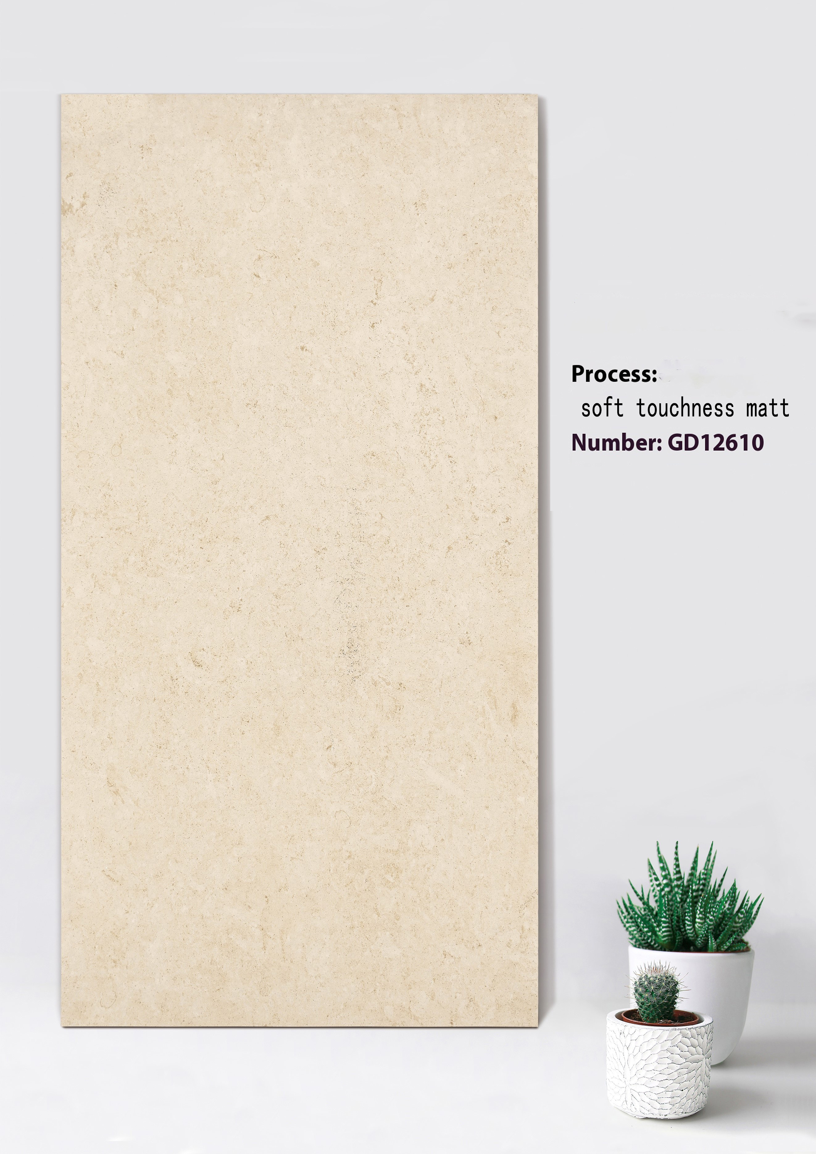 Beige And White durable Soft Touchness Matt Curtain Wall Thick Tiles For Living Room 600x1200mm