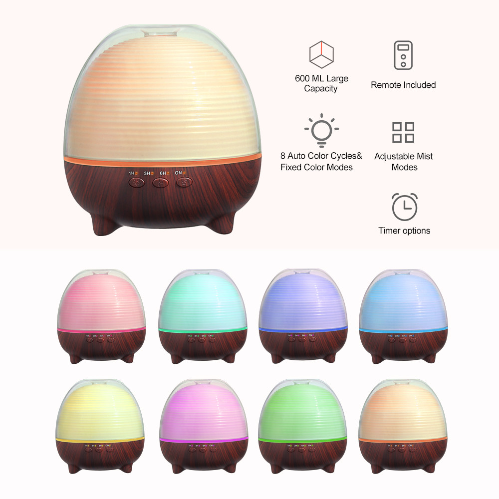650mA 13W 600Ml Color Changing Ultrasonic Aroma Diffuser
