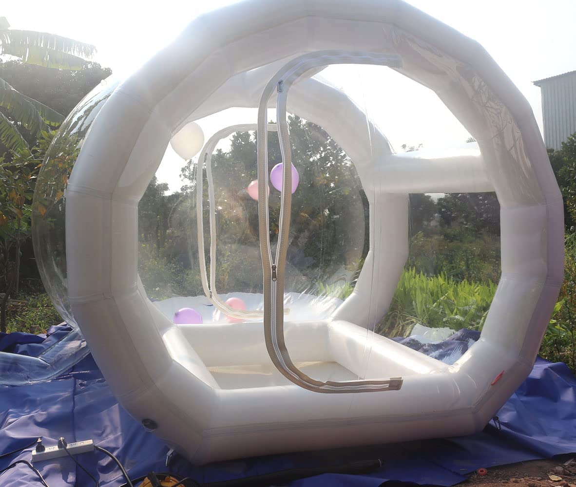 Outdoor Transparent bubble house with balloons Wedding Party bouncy bubble house