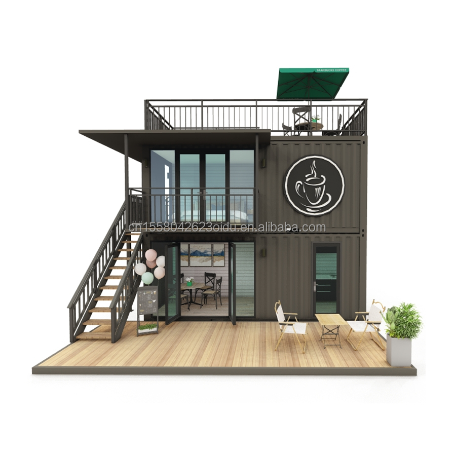 Galvanized Steel Square Tubes Modern Small Western-Style Tiny House Flat Pack Container Coffee Shop for Mall Application