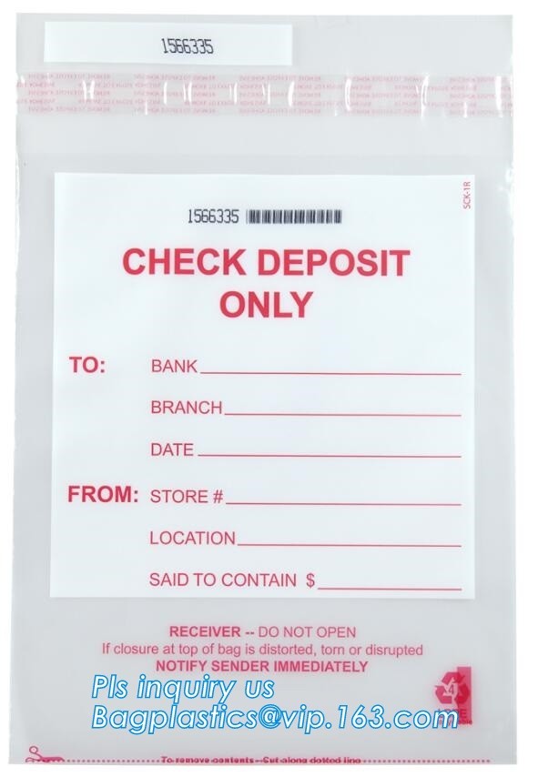 Security plastic bag with adhesive tape for cash, plastic money bag, Security Money Cash Bag For Airport/Bank and police