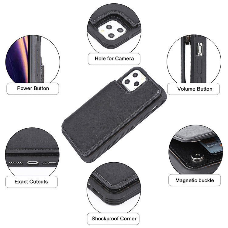 Soft Hybrid Card Holder Cell Phone Wallet Cases Washable For Iphone 12