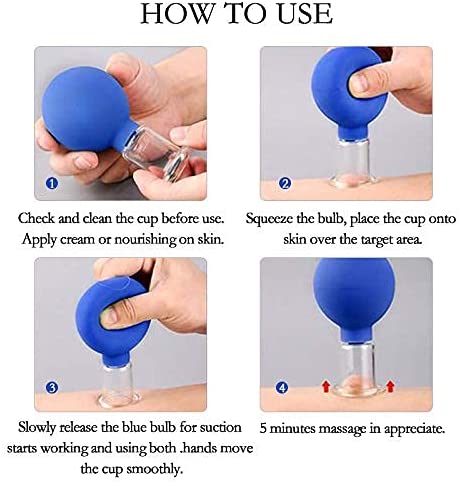 4 Pieces Fat Reducing Wrinkles Remover Face Lifting Facial Vacuum Suction Massage Cups