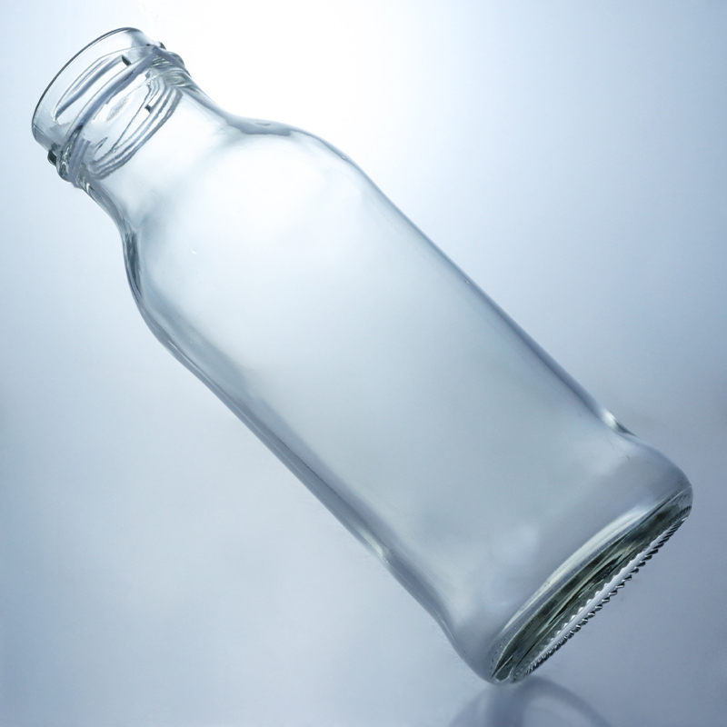 Custom Capacity Juice Milk Ketchup Salad Chili Sauce Glass Bottle with Metal Lid Decal