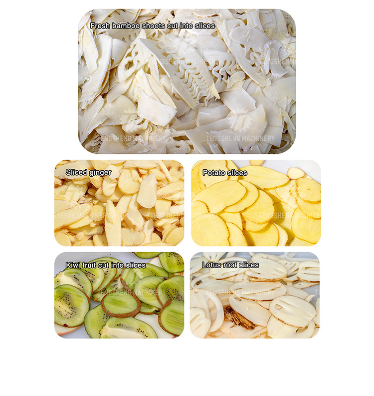 Cafeteria 0.75KW Vegetable Processing Machine Ginger Slicing Equipment