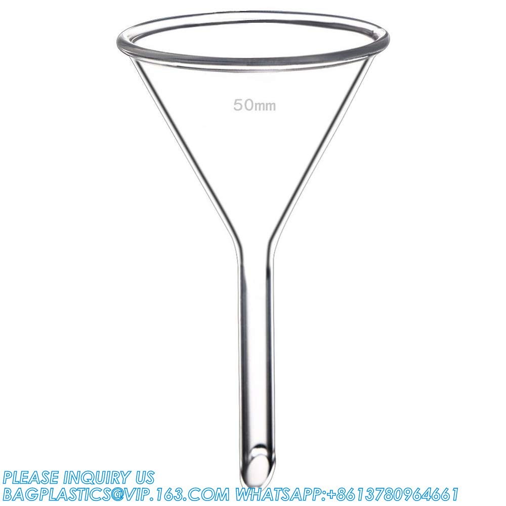 Glass Funnel Set, 3 Sizes - 50, 75, And 100mm, Short Stem, Borosilicate Glass, Heavy Wall, Karter Scientific